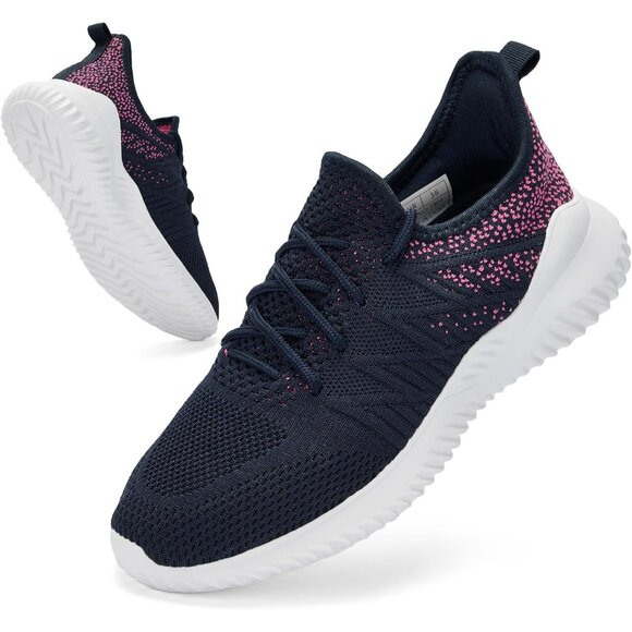 Women's Blue Rose Imported Memory Foam Lightweight Comfort Casual Sneakers